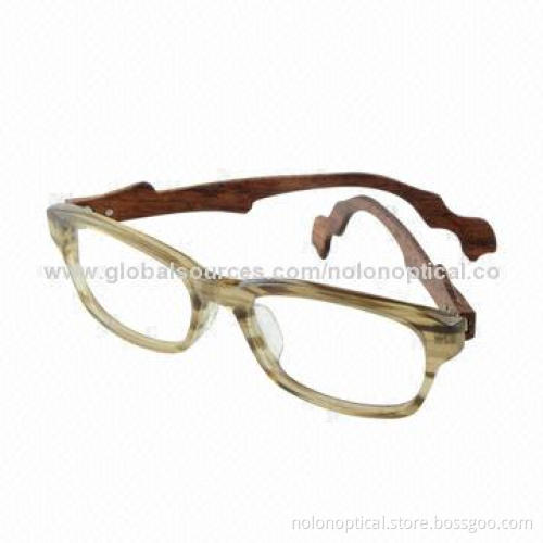 Acetate Optical Frames with Wooden Temple, OEM Orders Welcomed